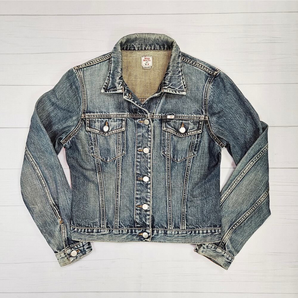 Y2k Miss Sixty Denim Jacket Mid Wash Vintage - Large